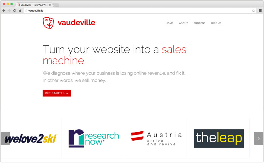 Vaudeville Logo on website